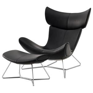Chaise Imola <span class=keywords><strong>Boconcept</strong></span> avec repose-pieds, pieds en métal massif chromé, robuste - Product Image 1