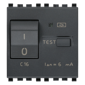 Interruttore Differenziale 1P+N C16 6mA Grigio, Interruttore Automatico Miniaturizzato - Product Image 1