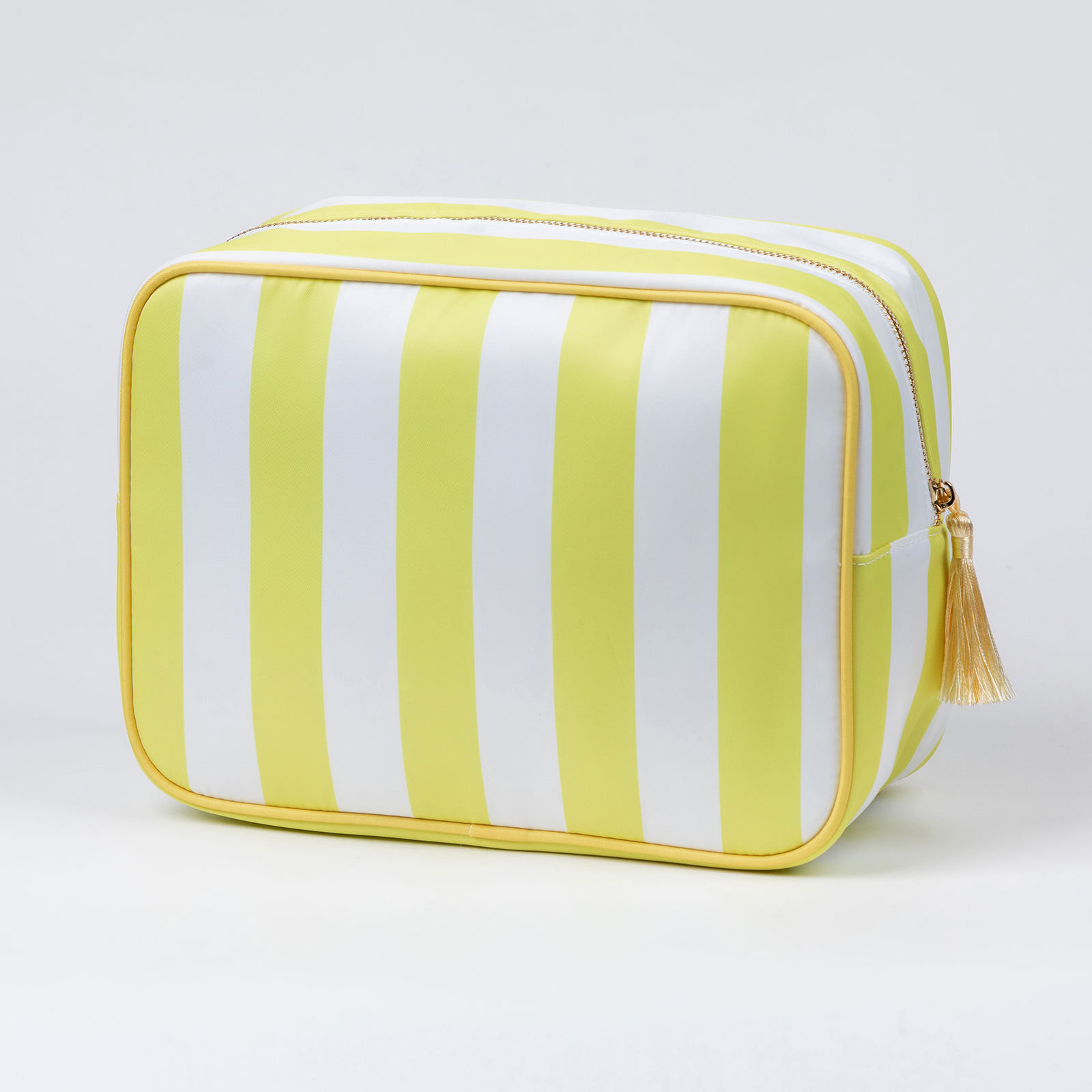 Sac cosmétique rayé jaune