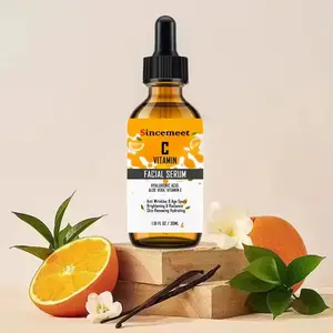 Vente en gros de 30ml de sérum anti-âge anti-rides soins du visage éclaircissant et blanchissant premium 20% vitamine C sérum à l'acide hyaluronique