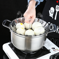 Cuiseur vapeur fait en acier inoxydable, ensemble d'ustensiles de cuisine, plaque repliable, cuiseur à légumes, panier à fruits multifonctionnel