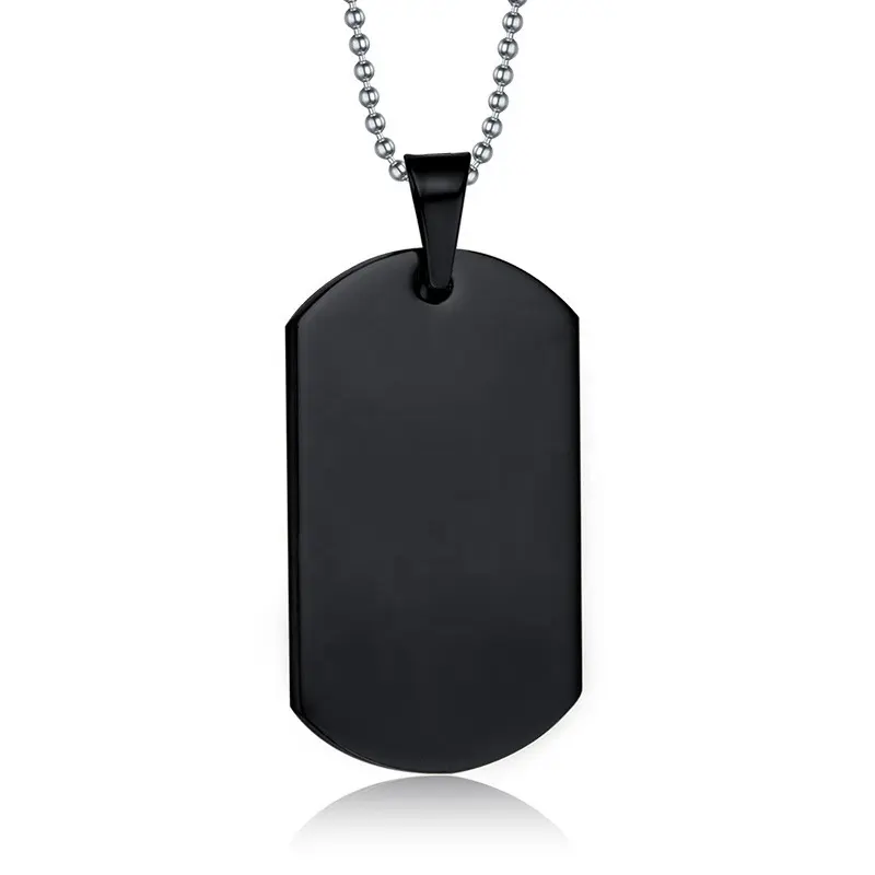YWLY Großhandel individuelles Logo graviert Edelstahl Militär Armee Hundekleber Halskette für Männer Frauen 2024051602