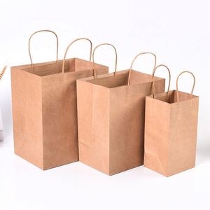 Bolsa de Papel Kraft con Asa de Cordón Trenzado, Bolsas Lisas al por Mayor con Impresión de Logotipo Personalizado - Product Image 1