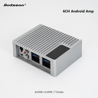Amplificateur audio de voiture 6 canaux pour autoradio Android avec 7 boutons de commande 4x50W+2x30W sortie RCA haute qualité