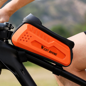Sac de cadre de vélo WEST BIKING grande capacité, stable, étanche, pour tube supérieur avant, avec support de téléphone tactile pour vélo et moto - Product Image 3
