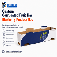 Boîte en carton ondulé personnalisée avec impression de logo, respirante, recyclable, multi-tailles, rigide, pour la présentation de fruits en vente au détail