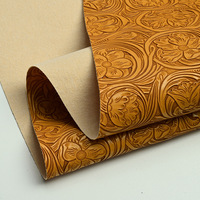 Cuir synthétique PVC 1,0 mm à motif floral gaufré pour papier peint, ameublement décoratif, sacs à main et artisanat