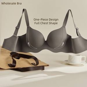 Bra Tanpa Kawat Lateks Berkualitas Tinggi Grosir, Bra Seksi Model Bonded Custom Satu Bagian Full <span class=keywords><strong>Cup</strong></span>, Lingerie Lembut Wanita Push-up Seamless - Product Image 3
