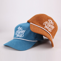 Gorra Deportiva de Alta Calidad con Logotipo Bordado en 3D Personalizado, Gorra de Béisbol de Pana de 5 Paneles Sin Estructura para Hombre