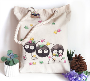 OEM促销回收肩杂货吊带超市沙滩购物者购物袋棉帆布手提袋带绳柄 - Product Image 3