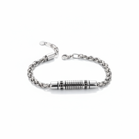 Bracelet pour homme en acier inoxydable plaqué argent, design vintage, chaîne épaisse, symbole d'infini, ancre, bijoux de mode, cadeau