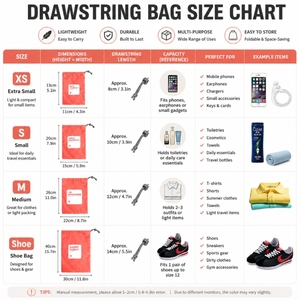 wholesale custom lightweight <b>drawstring</b> <b>bag</b> durable travel packing pouch multipurpose shoe sack bulk promotional giveaway - Product Image 2