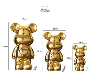 Modern şiddetli ayı seramik el sanatları knick-knack ev dekor hediye oturma odası için oyuncak ayı kumbara dekorasyon ev aksesuarları - Product Image 6