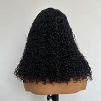 Perruque HAIRCUBE en cheveux synthétiques résistants à la chaleur, effet naturel ondulé, lisse africain, avec bandeau élastique, couleur noire, haute température, photo réelle