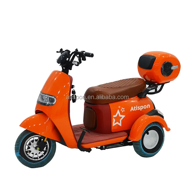 Vente en gros de vélo à trois roues tricycle électrique petite moto scooter de mobilité avec siège pliable