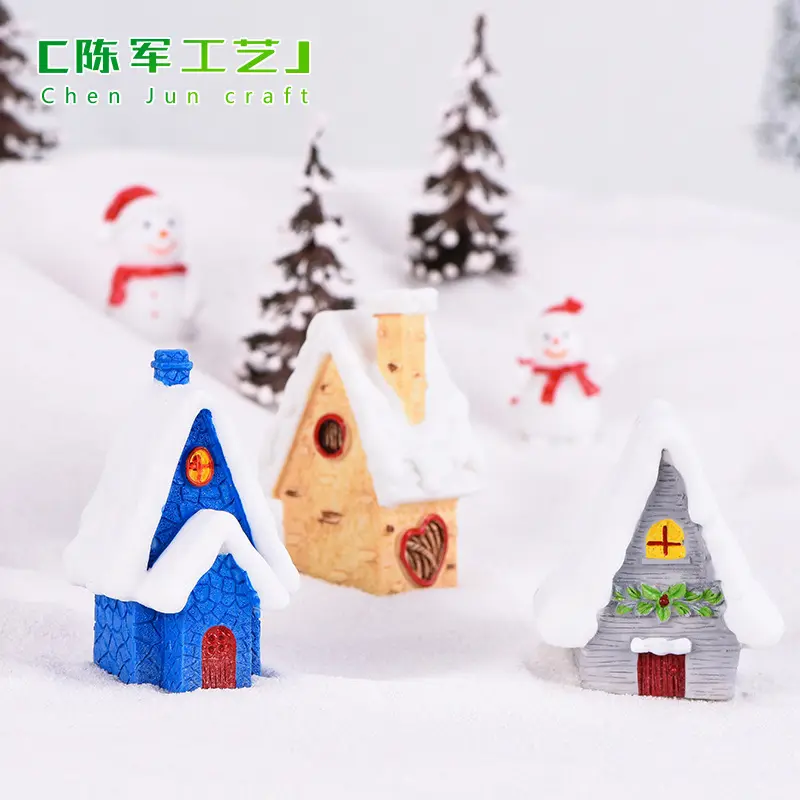 Bông Tuyết Phòng Giáng Sinh Người Tuyết Trang Trí Phong Cách Châu Âu Màu Kẹo Biệt Thự Sáng Tạo Nhựa Món Quà Thủ Công