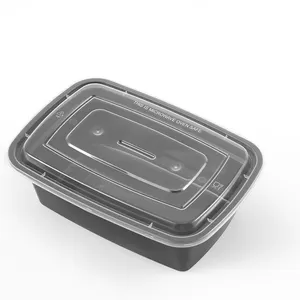 Nhựa thực phẩm container dùng một lần lò vi ba thực phẩm lưu trữ bữa ăn chuẩn bị container 25oz 33oz 42oz 50oz Hộp nhựa hình chữ nhật 1-3l