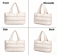 Sac à main matelassé doux et moelleux pour femmes, grand sac à bandoulière en nylon, sac de shopping léger, logo personnalisé disponible