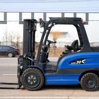 Chariot élévateur électrique 3 tonnes, portée de levage 4,5 m, batterie lithium, certifié CE pour usine