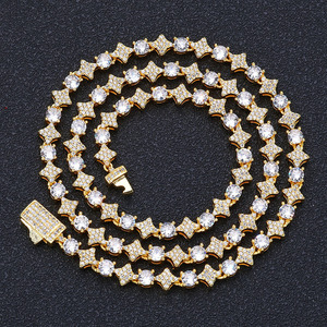New <strong>Cross</strong> Star Zircon silver tennis <strong>chain</strong> 6mm for men,Plated Necklace, hip hop jewelry Personality Gift Party Wholesale - Product Image 3