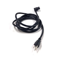 Cable de Alimentación de CA de 10A/250V con Conector IEC320 C13 en Ángulo Izquierdo a Enchufe Nema 5-15 P de EE. UU., Cable de Extensión de 90 Grados para Computadora