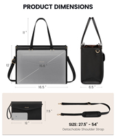 Sac fourre-tout pour ordinateur portable LOVEVOOK pour femmes, 15,6 pouces, en cuir PU imperméable, sacoche de travail, pochette pour affaires, bureau, voyages