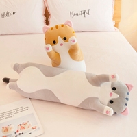 Oreiller en peluche en forme de chat, animal en peluche, doux et confortable, fabriqué sur mesure, rembourrage en coton PP, pour cadeau à la maison