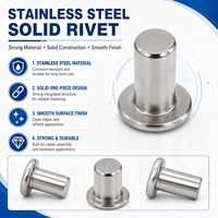 Rivets en acier inoxydable de 14,73 mm de diamètre et 31,50 mm de longueur pour l'assemblage de roues pivotantes, fixation personnalisée OEM