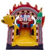 Parcours d'obstacles gonflables en bâche PVC durable et personnalisable, ville de divertissement gonflable en plein air