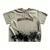 T-shirt personnalisé Kornit DTG avec graphique effet éclaboussures d'encre, style streetwear, lavage vintage, pour homme, OEM
