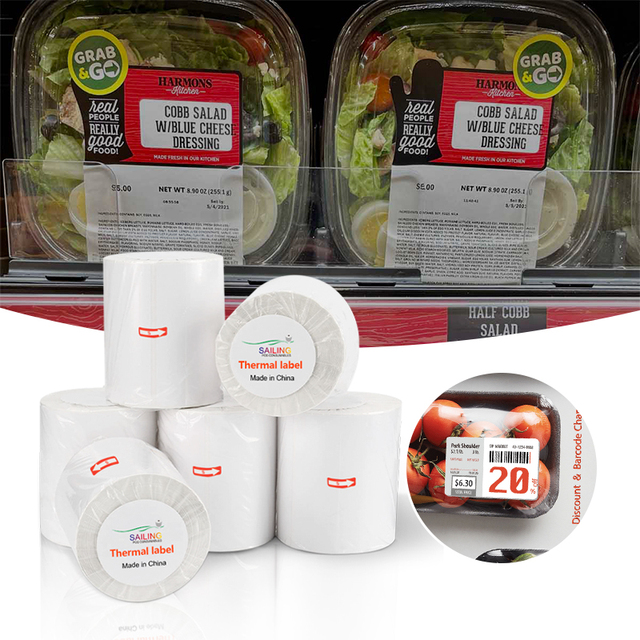 Thermal Barcode Sticker Label 2.25*1.25 Inch Blank Rolls Colored Direct Thermal Labels 2.25 X 1.25 White Label Products
