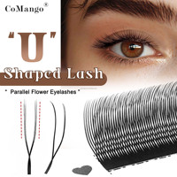 CoMango Extensions de cils en forme de U YY C/D Premium Soie cachemire faite à la main Naturel Long Ultra Doux Léger comme une plume 100% Vegan