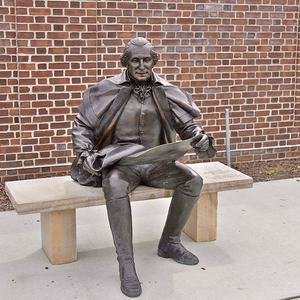Sculpture grandeur nature Statue en bronze <span class=keywords><strong>d</strong></span>'un homme assis et lisant un <span class=keywords><strong>journal</strong></span> - Product Image 2
