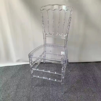 Chaise transparente en acrylique massif démontable, empilable, style Chiavari, idéale pour mariages, banquets d'hôtel et événements – Meilleure vente