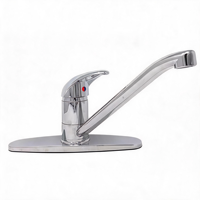 Robinet de cuisine commercial moderne à col long, monocommande, en laiton, avec cartouche céramique et installation monotrou