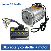 Motor DC elektrik PMSM kustom, Kit Motor DC elektrik torsi tinggi 60v72v 3kw dengan pengontrol motor sepeda Motor listrik roda tiga