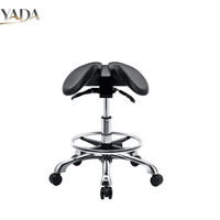 Chaise de technicien inclinable vers l'avant avec roulettes silencieuses, en PU noir, réglable, antistatique, ergonomique, pour laboratoire et salon