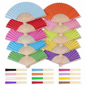 Éventails pliants en soie avec sacs en organza, éventails personnalisés gravés pour mariage, anniversaire, souvenirs de fête - Product Image 1