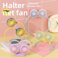 Mini Ventilador Plegable de Plástico, Portátil, para Colgar del Cuello, para Deportes al Aire Libre, Camping, Eléctrico, con Carga USB