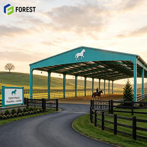 Centre d'équitation modulaire en structure acier sans colonnes, grande salle de sport intérieure à portée libre pour le saut d'obstacles - Product Image 1