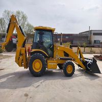 Chargeuse sur pneus mobile 4x4 avec pelle arrière, mini-excavatrice sur pneus, chargeuse-pelleteuse, fabrication chinoise