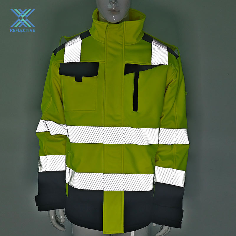 LX Men's Hi Vis Softshell Construction Workwear Safety Jacket ...
