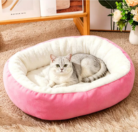 Lit pour animaux de compagnie en polycoton doux et confortable, amovible, lavable, design portable pour chats d'intérieur, petits chiens, hiver, sommeil profond