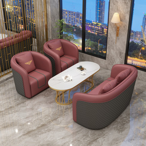 ชุดโซฟาโรงแรม หนัง PU โครงโลหะ ทนทาน เหมาะสำหรับสถานที่เชิงพาณิชย์ เก้าอี้นั่งพักผ่อนสำหรับการประชุม - Product Image 1