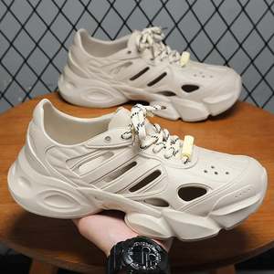 Nouvelles sandales de course pour hommes, style été, à lacets, bout rond, chaussures décontractées sportives, perforations, semelle respirante, amorti, anti-odeur - Product Image 4