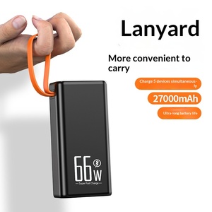 Batterie externe portable en promotion avec lumière LED et affichage numérique, 27000 mAh, charge rapide 66W, source d'alimentation d'urgence pour camping en extérieur - Product Image 2
