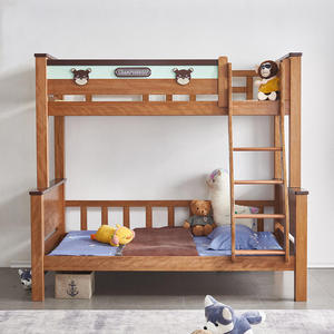 Letto a Castello di Lusso in Legno Massello per Bambini, Design Moderno in Sandalo Rosso, Regolabile ed Ecologico, Confortevole per la Camera da Letto - Product Image 2