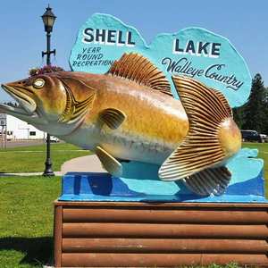 Sculpture d'animal marin de grande taille, modèle décoratif, sculpture de poisson en fibre de verre grandeur nature, océan - Product Image 2