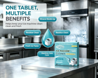 Tablette nettoyante pour machine à glaçons domestique, anti-calcaire et neutralisant les odeurs, pour une eau pure et fraîche, respectueuse de la santé