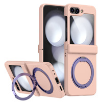 Étui de téléphone rotatif en TPU PC pour Z Flip 5 avec design blindé, support magnétique, fonction portefeuille et compatible charge sans fil
